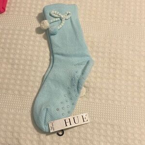 HUE Sky Blue Pom-Pom Socks